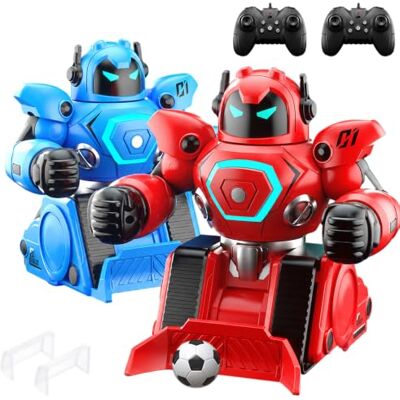 JYQOQH Ferngesteuerte Roboter Kampf, 2 Stück RC Kampfroboter Spielzeug, Roboter Spielzeug mit LED Licht und Musik, mit Boxduell & Fußballmodus, Geschenk für Weihnachten, Geburtstag, Einschulung JYQOQH Ferngesteuerte Roboter Kampf, 2 Stück RC Kampfroboter Spielzeug, Roboter Spielzeug mit LED Licht und Musik, mit Boxduell & Fußballmodus, Geschenk für Weihnachten, Geburtstag, Einschulung