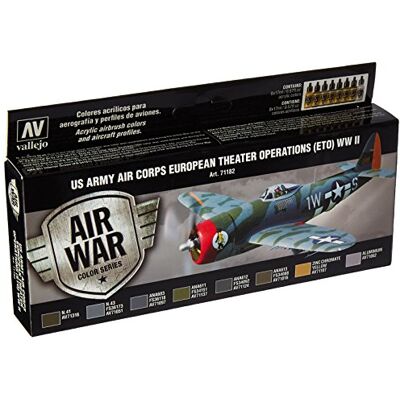 Vallejo 071182 Farbset, USA Flugzeuge WWII, 8x17 ml, ETO-Operation, grün Vallejo 071182 Farbset, USA Flugzeuge WWII, 8x17 ml, ETO-Operation, grün