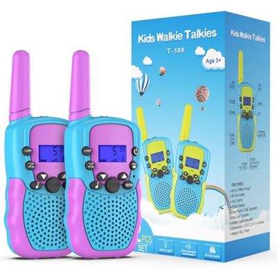 Kearui Spielzeug 3-12 Jahre Jungen Walkie Talkies für Kinder 8 Kanal Funkgerät mit VOX Funktion LED-Taschenlampe, 3 Meilen Reichweite für Abenteuer im Freien, Camping, Wandern (Blau-Violett) Kearui Spielzeug 3-12 Jahre Jungen Walkie Talkies für Kinder 8 Kanal Funkgerät mit VOX Funktion LED-Taschenlampe, 3 Meilen Reichweite für Abenteuer im Freien, Camping, Wandern (Blau-Violett)