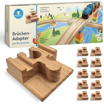 Gutenstein ® BRIO-DUPLO-Adapter, Buchenholz – Verbinde Holzschienen & DUPLO für kreative Holzeisenbahn-Brücken – Premium Holzeisenbahn-Zubehör (11 STK) Gutenstein ® BRIO-DUPLO-Adapter, Buchenholz – Verbinde Holzschienen & DUPLO für kreative Holzeisenbahn-Brücken – Premium Holzeisenbahn-Zubehör (11 STK)