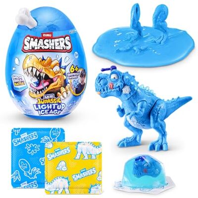 ZURU SMASHERS Smashers Mini Jurassic Light Up Dino Ice Age Ei (T-Rex) von ZURU – Zerschlagbares Dinosaurier-Spielzeug mit 6+ Überraschungen, Schleim & Eiswürfel-Schleim, leuchtender Dino für Kinder ab 3 Jahren ZURU SMASHERS Smashers Mini Jurassic Light Up Dino Ice Age Ei (T-Rex) von ZURU – Zerschlagbares Dinosaurier-Spielzeug mit 6+ Überraschungen, Schleim & Eiswürfel-Schleim, leuchtender Dino für Kinder ab 3 Jahren