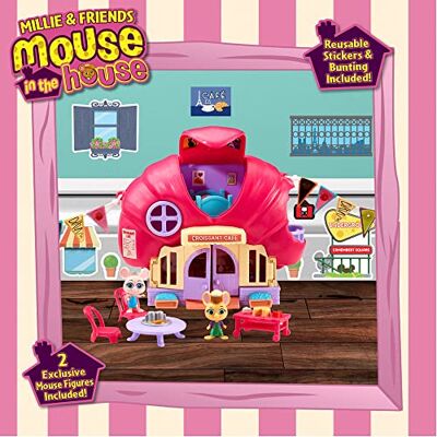 BANDAI Millie and Friends Mouse in The House Playset Croissant Cafe Spielzeug, Sammelspielzeug, Phantasievolles Spiel, für Kinder von 3 bis 7 Jahren CO07394 BANDAI Millie and Friends Mouse in The House Playset Croissant Cafe Spielzeug, Sammelspielzeug, Phantasievolles Spiel, für Kinder von 3 bis 7 Jahren CO07394