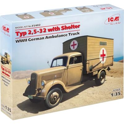 ICM 035402-1/35 Opel Blitz Typ 2.5-32 Ambulanz Plastikmodellbausatz ICM 035402-1/35 Opel Blitz Typ 2.5-32 Ambulanz Plastikmodellbausatz