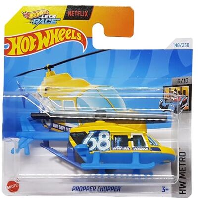 Hot Wheels Propper Chopper HW Metro 6/10 HTB18 Short Card Sky News Helicopter Hubschrauber Netflix Let´s Race Mattel 2024 1:64 Hot Wheels Propper Chopper HW Metro 6/10 HTB18 Short Card Sky News Helicopter Hubschrauber Netflix Let´s Race Mattel 2024 1:64