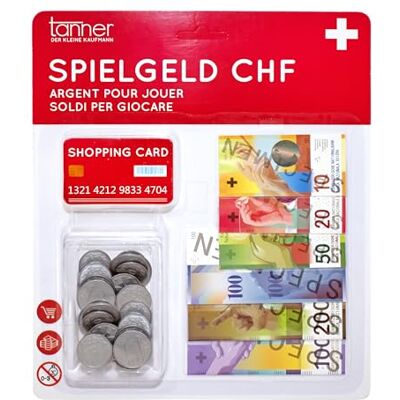 Christian Tanner tanner DER KLEINE KAUFMANN TANNER Deco Schweizer Spielgeldkarte CHF, aus Papier und Kunststoff, Zubehör für Kaufmannsladen, Spielgeld, 0208.9 Christian Tanner tanner DER KLEINE KAUFMANN TANNER Deco Schweizer Spielgeldkarte CHF, aus Papier und Kunststoff, Zubehör für Kaufmannsladen, Spielgeld, 0208.9