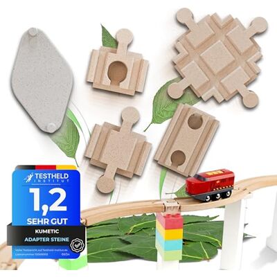 Kumetic 49 Stück Adapter-Steine Megaset in Holzoptik passend für Brio Schienen & Duplo® sowie alle übrigen Holzeisenbahnen + Klemmbausteine Made in Germany (Mega-Set) Kumetic 49 Stück Adapter-Steine Megaset in Holzoptik passend für Brio Schienen & Duplo® sowie alle übrigen Holzeisenbahnen + Klemmbausteine Made in Germany (Mega-Set)