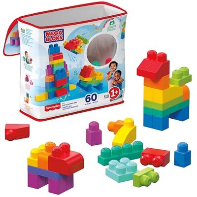 Mega Bloks , Bausteine für Kinder ab 1 Jahr, 60 Bauklötze, mit wiederverwendbarem Aufbewahrungsbeutel, fördert Kreativität und Fantasie, Spielzeug ab 1 Jahr, DCH55, Die Verpackung kann variieren. Mega Bloks , Bausteine für Kinder ab 1 Jahr, 60 Bauklötze, mit wiederverwendbarem Aufbewahrungsbeutel, fördert Kreativität und Fantasie, Spielzeug ab 1 Jahr, DCH55, Die Verpackung kann variieren.