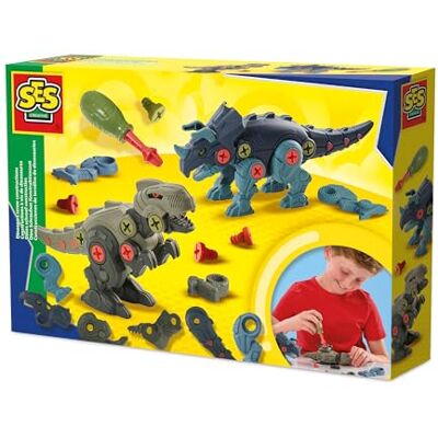 Creative 14291 Dino-Schraubkonstruktionen Kreatives Bauset für Kinder ab 5 Jahren Baue einen T-Rex und Triceratops Fördert Problemlösungsfähigkeiten und Spaß, Weiß Creative 14291 Dino-Schraubkonstruktionen Kreatives Bauset für Kinder ab 5 Jahren Baue einen T-Rex und Triceratops Fördert Problemlösungsfähigkeiten und Spaß, Weiß