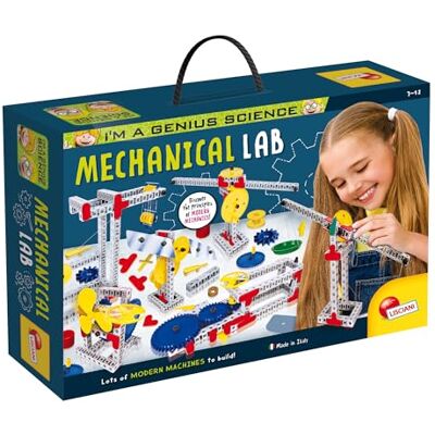 Lisciani I'm a Genius Science Mechanik-Labor von 7 bis 12 Jahren Wissenschaftsset 4 Maschinen zum Bauen und bebildertes Handbuch Hebel, Rollen und Zahnräder spielerisch verstehen Lisciani I'm a Genius Science Mechanik-Labor von 7 bis 12 Jahren Wissenschaftsset 4 Maschinen zum Bauen und bebildertes Handbuch Hebel, Rollen und Zahnräder spielerisch verstehen