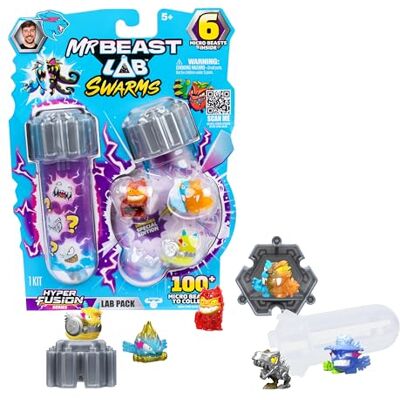 MRBEAST LAB Swarms Hyper Fusion-Serie, über 100 einzigartige Hyper Fusion Swarms zum Sammeln, Laborpackung mit 6 Mini-Monstern, 6 Sammelstickern & 2 Fusions-Kapseln für Dein eigenes MRBEAST LAB Swarms Hyper Fusion-Serie, über 100 einzigartige Hyper Fusion Swarms zum Sammeln, Laborpackung mit 6 Mini-Monstern, 6 Sammelstickern & 2 Fusions-Kapseln für Dein eigenes