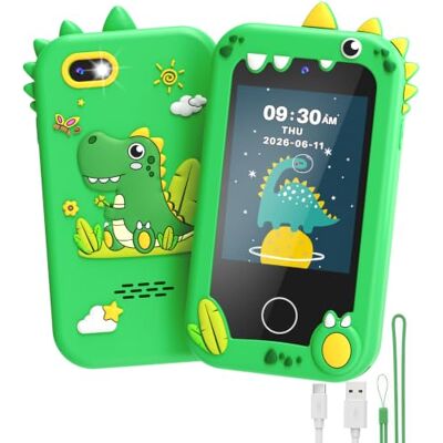 UCIDCI Kinder Handy Spielzeug für Jungen und Mädchen, Spielzeug mit Dual-Kamera für Kinder im Alter von 3–7 Jahren, Lernspielzeug & MP3-Player, Ostern und Geburtstag(Grün) UCIDCI Kinder Handy Spielzeug für Jungen und Mädchen, Spielzeug mit Dual-Kamera für Kinder im Alter von 3–7 Jahren, Lernspielzeug & MP3-Player, Ostern und Geburtstag(Grün)