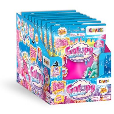 CRAZE Magic Slime Bag GALUPY Mermaid 20er Set Schleim Kinder komplettes Thekendisplay mit 20x 75ml Slime Beuteln mit Galupy Mermaid Einhorn Figur Überraschungen CRAZE Magic Slime Bag GALUPY Mermaid 20er Set Schleim Kinder komplettes Thekendisplay mit 20x 75ml Slime Beuteln mit Galupy Mermaid Einhorn Figur Überraschungen