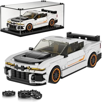 Mould King 27083 Technik Speed Champion Sportwagen Bausteine mit Acryl-Vitrine Rennwagen Klemmbausteine Muscle-Car Modellautos zum Sammeln (420 Teile) Mould King 27083 Technik Speed Champion Sportwagen Bausteine mit Acryl-Vitrine Rennwagen Klemmbausteine Muscle-Car Modellautos zum Sammeln (420 Teile)