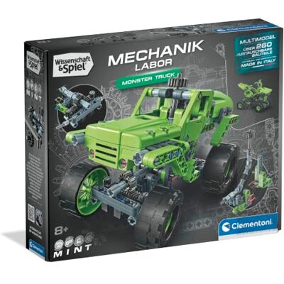 Clementoni Mechanik Labor Monster Truck Klemmbausteine Spielzeug für Jungen und Mädchen ab 8 Jahren Geschenkidee für Kinder, 59500 Clementoni Mechanik Labor Monster Truck Klemmbausteine Spielzeug für Jungen und Mädchen ab 8 Jahren Geschenkidee für Kinder, 59500