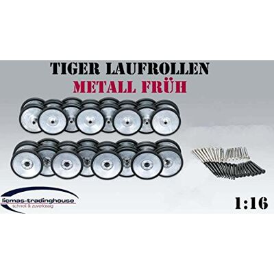 Unbekannt TIGER I RC PANZER METALL LAUFROLLEN FRÜH MIT GUMMIUMMANTELUNG 1:16 Unbekannt TIGER I RC PANZER METALL LAUFROLLEN FRÜH MIT GUMMIUMMANTELUNG 1:16