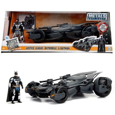 Jada Toys 253215000 Justice League Batmobil, hochdetailiertes 1:24 Modellauto inkl. Batman-Figur, Cockpit und Türen können geöffnet Werden, mit Freilauf, grau Jada Toys 253215000 Justice League Batmobil, hochdetailiertes 1:24 Modellauto inkl. Batman-Figur, Cockpit und Türen können geöffnet Werden, mit Freilauf, grau