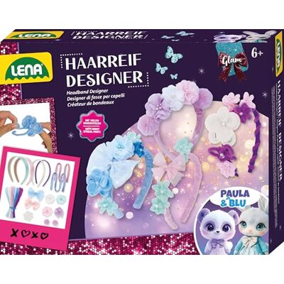 Lena Bastelset Glam Haarreif Designer Haarschmuck für Mädchen Komplettset mit Pompons, Satinbändern & Blumen, Kreatives Basteln als Geschenk für Kinder ab 6 Jahren Lena Bastelset Glam Haarreif Designer Haarschmuck für Mädchen Komplettset mit Pompons, Satinbändern & Blumen, Kreatives Basteln als Geschenk für Kinder ab 6 Jahren