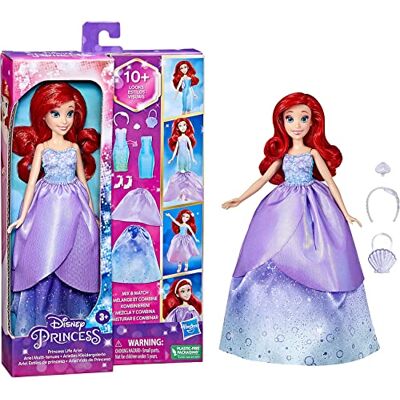 Disney Prinzessin Arielles Kleidergalerie Modepuppe, 10 Outfit-Kombinationen, Spielzeug für Kinder ab 3 Jahren Disney Prinzessin Arielles Kleidergalerie Modepuppe, 10 Outfit-Kombinationen, Spielzeug für Kinder ab 3 Jahren