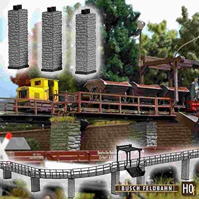 Busch Umwelt – bue12388 – Modelleisenbahnen – 3 Säulen Brücke 46 mm Busch Umwelt – bue12388 – Modelleisenbahnen – 3 Säulen Brücke 46 mm