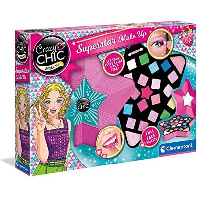 Clementoni 18604 Crazy Chic – Superstar Make-Up, farbenfrohes Make Up Set, Kosmetiktasche mit Lipgloss, Lidschatten & Foundation, inkl. Schminkspiegel, für Kinder ab 6 Jahren Clementoni 18604 Crazy Chic – Superstar Make-Up, farbenfrohes Make Up Set, Kosmetiktasche mit Lipgloss, Lidschatten & Foundation, inkl. Schminkspiegel, für Kinder ab 6 Jahren