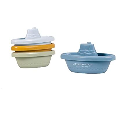 Little Dutch 2007436 Badespielzeug Badeboote 4er Set blau Little Dutch 2007436 Badespielzeug Badeboote 4er Set blau