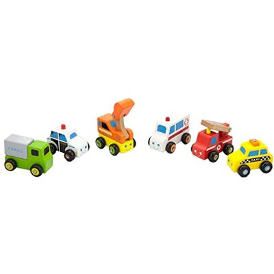 VIGA 4422237 Lot de kleinen Autos aus Holz # 59621 – 6-teilig, Multi Color, n.a VIGA 4422237 Lot de kleinen Autos aus Holz # 59621 – 6-teilig, Multi Color, n.a
