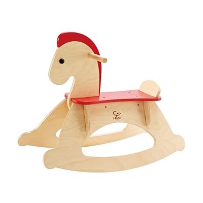 Hape Mitwachsendes Schaukelpferd Holzschaukelpferd für Kinder, Schaukelpferd zur Schulung des Gleichgewichts mit flexibel einstellbarer Rückenlehne und Schutzbügel Hape Mitwachsendes Schaukelpferd Holzschaukelpferd für Kinder, Schaukelpferd zur Schulung des Gleichgewichts mit flexibel einstellbarer Rückenlehne und Schutzbügel
