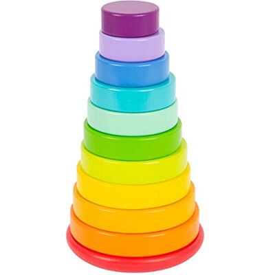 small foot Stapelturm Steckspiel Regenbogen, mit unterschiedlich großen Holzscheiben, ab 12 Monaten, 11794 small foot Stapelturm Steckspiel Regenbogen, mit unterschiedlich großen Holzscheiben, ab 12 Monaten, 11794