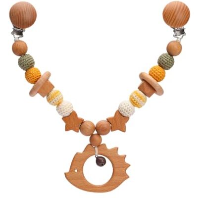 Ueiwffzo Kinderwagen Kette für Babys Kinderwagenkette aus Holz Baby Mobile Kette mit Gehäkelt Anhänger Kinderwagen Zubehör für Babys, Geschenk für Mädchen und Junge (Igel) Ueiwffzo Kinderwagen Kette für Babys Kinderwagenkette aus Holz Baby Mobile Kette mit Gehäkelt Anhänger Kinderwagen Zubehör für Babys, Geschenk für Mädchen und Junge (Igel)