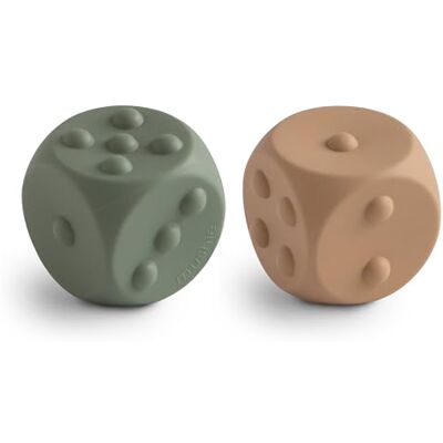 mushie Würfel Drückspielzeug, Sensorisches Spielzeug, Entwicklung der Feinmotorik, Einfaches Rechnen, 100% Lebensmittelechtes Silikon (Dried Thyme/Natural) mushie Würfel Drückspielzeug, Sensorisches Spielzeug, Entwicklung der Feinmotorik, Einfaches Rechnen, 100% Lebensmittelechtes Silikon (Dried Thyme/Natural)