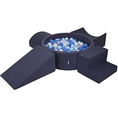KiddyMoon Spielplatz Aus Schaumstoff Mit Rund Bällebad (300 Bälle) Ballgruben Für Babys Spielbad Hindernisläufen, Hergestellt In Der EU, Dunkelblau:Babyblue/Blau/Perle KiddyMoon Spielplatz Aus Schaumstoff Mit Rund Bällebad (300 Bälle) Ballgruben Für Babys Spielbad Hindernisläufen, Hergestellt In Der EU, Dunkelblau:Babyblue/Blau/Perle