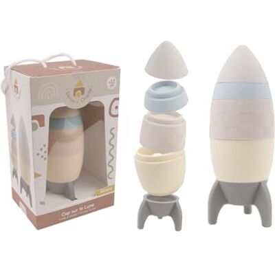 DORON & CHARLIE 5-stufige Rakete Kurs auf den Mond 056361 Silikon Stapeln Kinderspielzeug Babyzubehör Baby 1. Alter Ab 12 Monaten DORON & CHARLIE 5-stufige Rakete Kurs auf den Mond 056361 Silikon Stapeln Kinderspielzeug Babyzubehör Baby 1. Alter Ab 12 Monaten