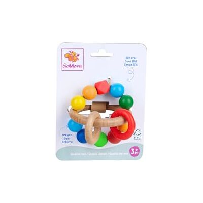 Eichhorn Baby Greifling 3D Motorikspielzeug aus Holz und Silikon mit beweglichen Elementen, fördert Greifen und sensorische Entwicklung, FSC zertifiziertes Buchenholz, 10x9x11 cm, ab 3 Monaten Eichhorn Baby Greifling 3D Motorikspielzeug aus Holz und Silikon mit beweglichen Elementen, fördert Greifen und sensorische Entwicklung, FSC zertifiziertes Buchenholz, 10x9x11 cm, ab 3 Monaten
