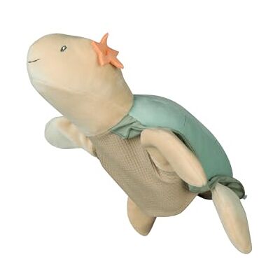Sterntaler Handpuppe Schildkröte aus weichem Flausch, Kinder- und Babyspielzeug, wattiert mit Polyesterwatte, mit Rüschendetail, 30 × 30 × 8,5 cm – pudergrün Sterntaler Handpuppe Schildkröte aus weichem Flausch, Kinder- und Babyspielzeug, wattiert mit Polyesterwatte, mit Rüschendetail, 30 × 30 × 8,5 cm – pudergrün