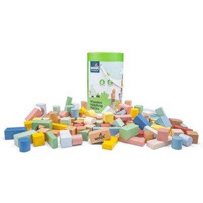 Woet ® Holzspielzeug Bauklötze für Kleinkinder 100 Teile Kreatives Bauspielzeug Ab 1 Jahren Woet ® Holzspielzeug Bauklötze für Kleinkinder 100 Teile Kreatives Bauspielzeug Ab 1 Jahren