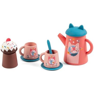 Lilliputiens Jeanne Le Chat 83662 Tee-Set – Silikon – Rosa – 13 cm – ab 18 Monaten Lilliputiens Jeanne Le Chat 83662 Tee-Set – Silikon – Rosa – 13 cm – ab 18 Monaten