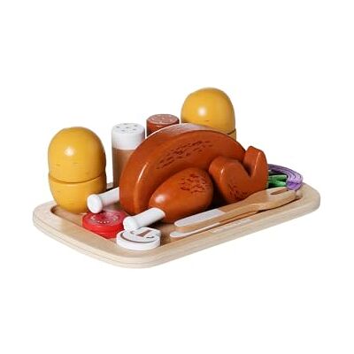 Vertbaudet Kinder Spiel-Hähnchenbraten mit Zubehör, Holz FSC® gelb Vertbaudet Kinder Spiel-Hähnchenbraten mit Zubehör, Holz FSC® gelb
