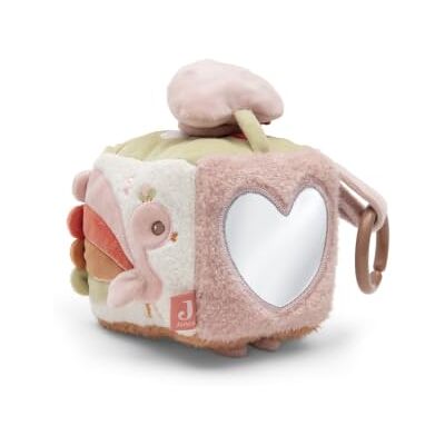 Jollein Motorikwürfel Fördert Sinne & Motorik Soft Plumes 10x10cm Spielwürfel Baby mit Spiegel, Knister & Greifelementen, Mit Befestigungsring, Baby Spielzeug Jollein Motorikwürfel Fördert Sinne & Motorik Soft Plumes 10x10cm Spielwürfel Baby mit Spiegel, Knister & Greifelementen, Mit Befestigungsring, Baby Spielzeug
