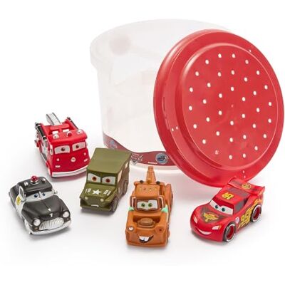 Disney Cars Badespielzeugset mit Eimer und 5 Figuren Lightning McQueen, Mater, Luigi, Red und Sheriff sorgen für Wasserspaß, mit Eimer zum Aufbewahren und Schöpfen Disney Cars Badespielzeugset mit Eimer und 5 Figuren Lightning McQueen, Mater, Luigi, Red und Sheriff sorgen für Wasserspaß, mit Eimer zum Aufbewahren und Schöpfen
