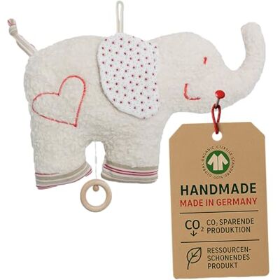 Efie Bio-Spieluhr Elefant – handgefertigt in Deutschland – 100 % Baumwolle (KBA), Füllung Schurwolle (kbT), GOTS-Zertifiziert Melodie: LaLeLu Efie Bio-Spieluhr Elefant – handgefertigt in Deutschland – 100 % Baumwolle (KBA), Füllung Schurwolle (kbT), GOTS-Zertifiziert Melodie: LaLeLu
