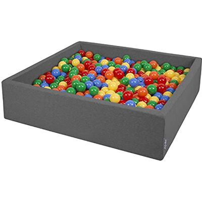 KiddyMoon Großes Bällebad Quadrat 120 x 120 x 30 cm mit 200 Bällen 7 cm Weiches und Sicheres Spielzeug Ballgrube Abnehmbarer Bezug Waschbar KiddyMoon Großes Bällebad Quadrat 120 x 120 x 30 cm mit 200 Bällen 7 cm Weiches und Sicheres Spielzeug Ballgrube Abnehmbarer Bezug Waschbar