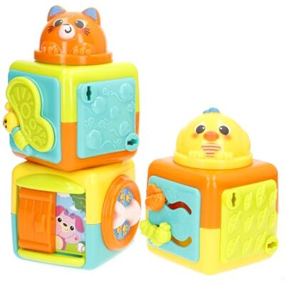 winfun Stapelbare Würfel mit Tieren, 3 Stück, lebendige Farben, interaktive Aktivitäten, Texturen, Bausteine für Kinder, zusammensteckbar, sensorisches Spielzeug, + 3 Monate (39363) winfun Stapelbare Würfel mit Tieren, 3 Stück, lebendige Farben, interaktive Aktivitäten, Texturen, Bausteine für Kinder, zusammensteckbar, sensorisches Spielzeug, + 3 Monate (39363)
