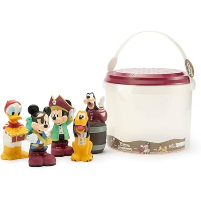 Disney Official, Micky, Piraten-Badespielzeug mit Eimer und 5 Figuren Mit Micky und seinen Piratenfreunden sowie Eimer und Siebdeckel, zum Spielen in Badewanne und Planschbecken, ab 6 Monaten Disney Official, Micky, Piraten-Badespielzeug mit Eimer und 5 Figuren Mit Micky und seinen Piratenfreunden sowie Eimer und Siebdeckel, zum Spielen in Badewanne und Planschbecken, ab 6 Monaten