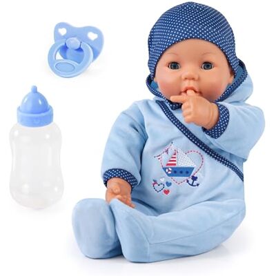 Bayer 94683AC Interaktive Puppe Hello Baby Boy, sprechend, bewegt den Mund, weicher Körper, Schlafaugen, Schnuller, Flasche Bayer 94683AC Interaktive Puppe Hello Baby Boy, sprechend, bewegt den Mund, weicher Körper, Schlafaugen, Schnuller, Flasche