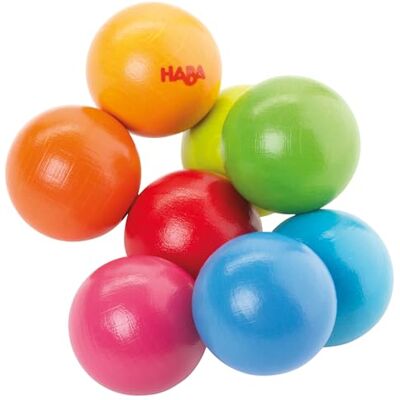 HABA Greifling Magica – Bunter Baby-Holzgreifling ab 6 Monaten – 8 Kugeln aus robustem Buchenholz – Fördert Motorik & Tastsinn – Made in Germany – 2011625001 HABA Greifling Magica – Bunter Baby-Holzgreifling ab 6 Monaten – 8 Kugeln aus robustem Buchenholz – Fördert Motorik & Tastsinn – Made in Germany – 2011625001