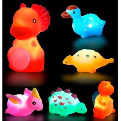 Jiosdo Badewannenspielzeug, 6 Stück Dinosaurier Badespielzeug mit Licht LED Badewannen Spielzeug Kinder, Badespielzeug Baby ab 1 2 3 Jahr, Leuchtet Wasserspielzeug Bath Toys Sensorik Spielzeug Jiosdo Badewannenspielzeug, 6 Stück Dinosaurier Badespielzeug mit Licht LED Badewannen Spielzeug Kinder, Badespielzeug Baby ab 1 2 3 Jahr, Leuchtet Wasserspielzeug Bath Toys Sensorik Spielzeug