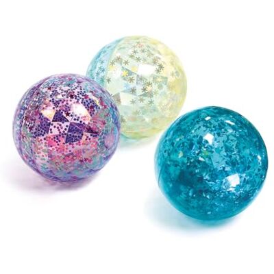 LUDI – Set mit 3 Glitzerbällen – Weiche Funkelnde und springende Bälle – Prismatische Struktur – Fördert Motorik und visuelle Wahrnehmung – Ø 10 cm – Ab 3 Monaten LUDI – Set mit 3 Glitzerbällen – Weiche Funkelnde und springende Bälle – Prismatische Struktur – Fördert Motorik und visuelle Wahrnehmung – Ø 10 cm – Ab 3 Monaten