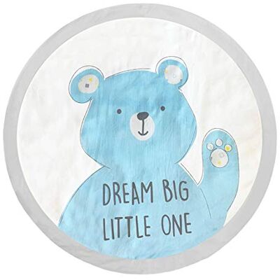 DREAMgro Baby-Spielmatte Krabbeldecke rund Blau Creme 90cm Durchmesser süßer Bär-Motiv Super Weiches Sherpa oberflache Wendbar passt in jedes Babyzimmer DREAMgro Baby-Spielmatte Krabbeldecke rund Blau Creme 90cm Durchmesser süßer Bär-Motiv Super Weiches Sherpa oberflache Wendbar passt in jedes Babyzimmer