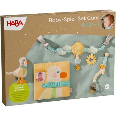 HABA Baby-Spiel-Set Gans – 4-in-1 Erstausstattung & Babygeschenk zur Geburt mit Kinderwagenkette, Schnullerkette, Greifling & Fotoalbum – Motorikspielzeug ab 0 Monate HABA Baby-Spiel-Set Gans – 4-in-1 Erstausstattung & Babygeschenk zur Geburt mit Kinderwagenkette, Schnullerkette, Greifling & Fotoalbum – Motorikspielzeug ab 0 Monate