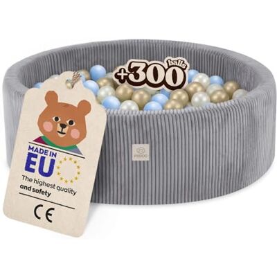 MISIOO Bällebad Baby 90x30 cm Mit 300 Bälle Premium Material, Abziehbarer Bezug, Manuell Waschbar bei 30 Grad Perfekt Für Kinder 1-3 Jahre Bällebad Bälle Spaß MISIOO Bällebad Baby 90x30 cm Mit 300 Bälle Premium Material, Abziehbarer Bezug, Manuell Waschbar bei 30 Grad Perfekt Für Kinder 1-3 Jahre Bällebad Bälle Spaß